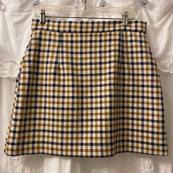 H&M Plaid Button Down Lined Women Skirt Size 10 - Picture 2 of 7